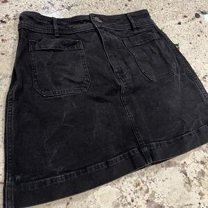 Madewell A-line Black Denim Skirt
